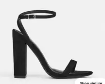 Black Suede Heels with Strap