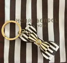 Rare Centennial Stripe Henri Bendel Triple Bow Key Fob