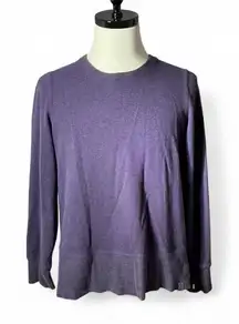 Purple Crewneck Long Sleeve Top Casual Everyday Comfortable