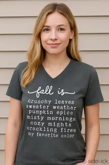 NWT Womens Fall Graphic Layering V-Neck T-shirt XS Casual Essential Elevated