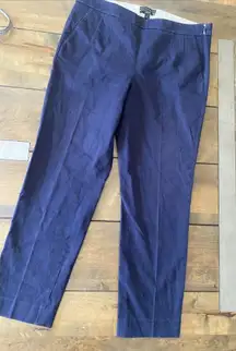 J Crew Martie Pants Size‎ 8 Navy Career Straight Leg Chino BI STretch Cotton
