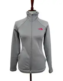 The North Face  Womens Pink Ribbon Agave Full Zip Sweater Long Sleeve Grey XS