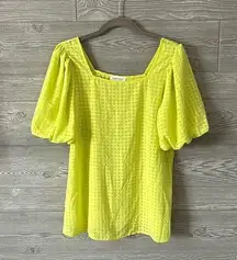 Women's NWOT Boutique Large Square Neck Balloon Short Sleeves Tunic small