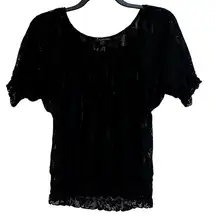 Twenty One Black Lace Short Puff Sleeve Small