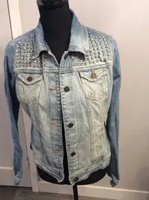 Vintage Hollister Surf 1972 Jean Jacket Studded Edgy Awesome Size Large L