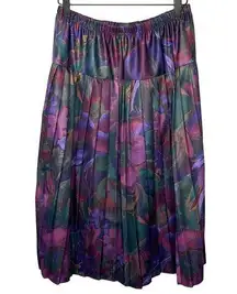 Vintage Purple Skirt Set Sz 12 Floral Whimsigoth Dark Academia Cottagegoth Witch