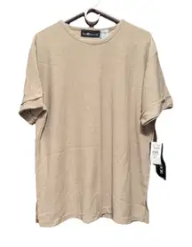 Sag Harbor Womens T-Shirt Top Textured Knit Short Sleeve Casual Beige‎ Large