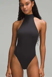 Lululemon Wundermost Ultra-Soft Nulu Mockneck Sleeveless Bodysuit Black Large