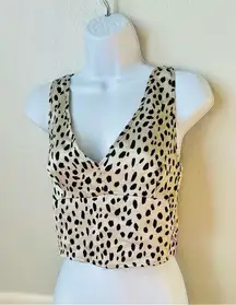 Sincerely Jules Leopard Print Flowy Crop Top Size Medium