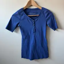 Belle Du Jour Royal Blue Henley Top