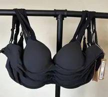 NWT SKIMS Fits‎ Everybody Demi Push-Up T-Shirt Bra BR-UWR- 2295 ONYX 32C