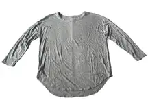 Loft Lou & Grey Long Sleeve Ribbed Tunic Top Womens XL Relaxed Fit Gray Layering