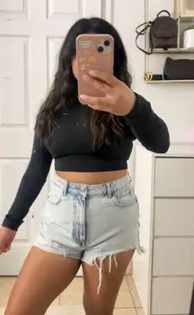 High Waisted Denim Shorts