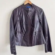 Apt 9 Brown Faux Leather Jacket Size Large