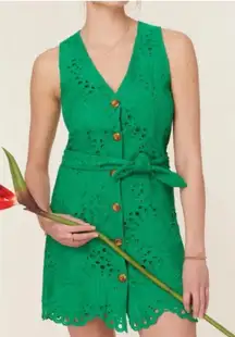 Andie The Navarino Dress Button Front Eyelet‎ Emerald Green size XL NWT