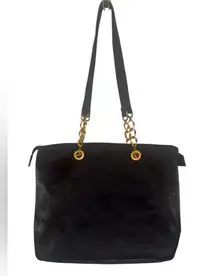 House of CB Black Shoulder Bag with Gold Chain
