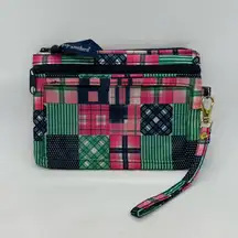 Simply Southern Navy Green & Pink Multipatch Phone Wallet Wristlet