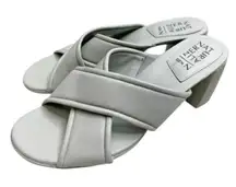 Naturalizer Sandals Size 12 Gray Genn-Rhythm Criss Cross Open Toe Block Heel