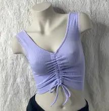 Crop Top Lavender With Ruched Lace