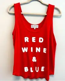 Wildfox Red Wine & Blue Tank Top Medium