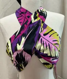 Future Collective Botanical Wrap Neck‎ Halter Tiny Top Size XS NWT