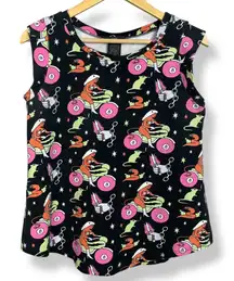 Nooworks Muscle Tee Mean Machine Print Size Large Motorcycle Rat Devil Lady