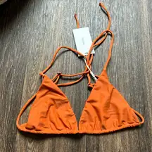 Mikoh Orange Triangle Bikini Top