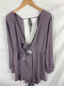 NWT Raisins Tie Front Purple Romper Size XL