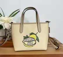 NWT COACH CITY MINI TOTE BAG WITH LEMON PRINT
