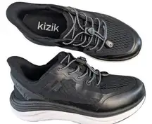 Kizik London Black White Hands Free Casual Comfort Sneaker Womens 7D WIDE