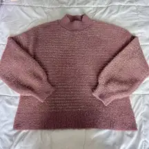 NWT Liz Claiborne Womens Medium Purple Pullover Knit Sweater Sparkly Metallic