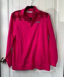 Vineyard Vines hot pink barbie core plaid pullover sweatshirt size XS preppy‎