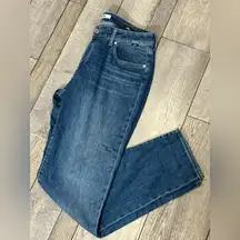 Mavi Emma Slim Boyfriend Jeans Mid Rise | Dark Brushed Feather Blue