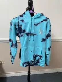 Fashion Blue And Black Tie Dye Hoodie