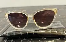 NWT Rachel Zoe Nina‎ Sunglasses Nude-Crystal Frame Brown Lens