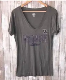 NCAA Washington Huskies Gray V Neck Tee