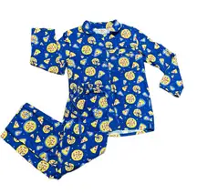pizza party confetti flannel pajama set with pockets size small