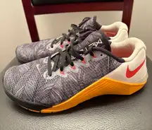 Nike Metcon 6 Women's Training Shoes Black White Orange Yellow Size 9