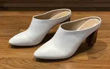 Luxury Rebel White mule heels size 6