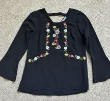 Gray Embroidered Blouse