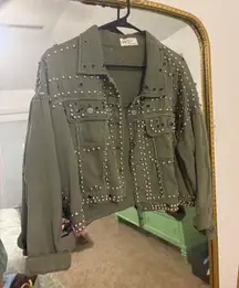Army Green Studded Jacket 