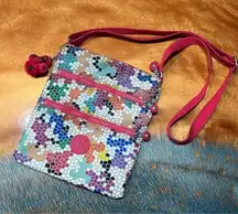 Kipling Keiko Anna Lucia Crossbody Bag Colorful Mosaic Gorilla Keychain