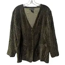 Tally Ho jacket Dark Green V Neck Size XL Soft Buttons