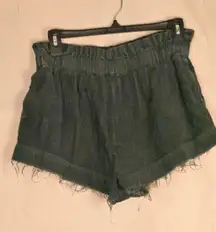 Urban Outfitters Women's Shorts Small Green Corduroy High Rise Elastic Waist Fra