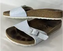 Birkenstock Birki’s Slides Women’s US 5 EU 36 White Sky Blue Checkered