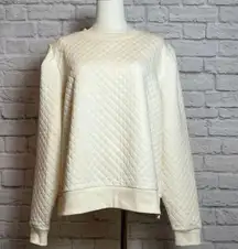 Walter Hagen White Quilted Crewneck Sweatshirt Pullover Cotton Blend Women's XXL