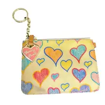 Y2K Dooney & Bourke Clutch Change Purse Heart Key‎ Chain & Hang Tag