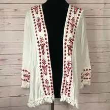 Boho Knox Rose Embroidered Tassel Cover Up