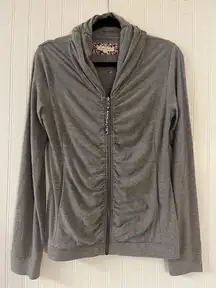 Anthropologie zip up jacket by Pure & Good gray sz Med