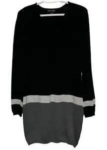 Charlie Paige‎ Women's Black Gray Light Gray Long Sleeve Sweater Dress Size S